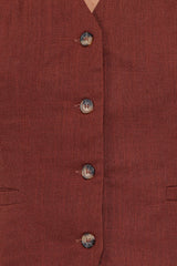Bell Linen Vest - Brown