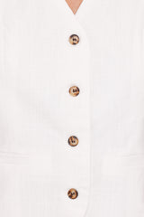 Bell Linen Vest - Cream