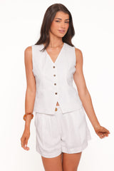 Bell Linen Vest - Cream