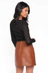 Bellatrix Textured Knit Top - Black