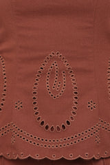 Benton Eyelet Strapless Top - Brown