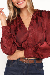 Bowman Cropped Blouse - Wine
