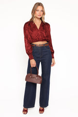 Bowman Cropped Blouse - Wine