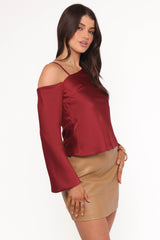 Brisa Off Shoulder Top - Cherry