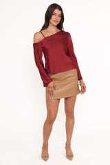 Brisa Off Shoulder Top - Cherry
