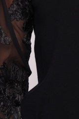 Cailin Sheer Sleeve Top - Black