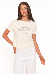 Camelia Graphic Tee - Cream