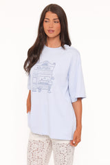 Carmen Graphic Tee - Baby Blue