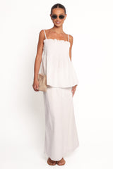 Carson Pleated Top - White