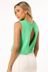 Cece Open Back Top - Green