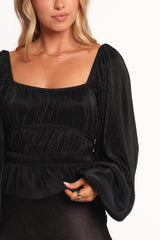 Ceppia Plisse Top - Black