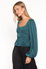 Ceppia Plisse Top - Green