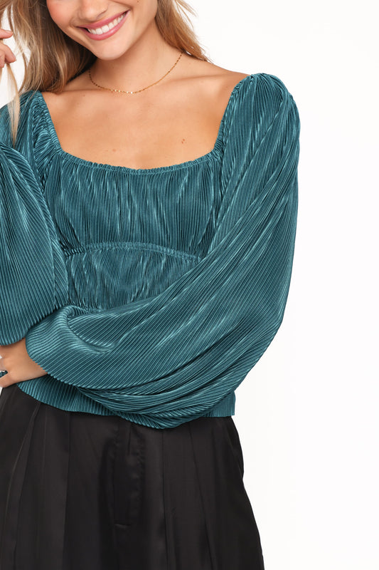 Ceppia Plisse Top - Green