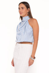 Cinzia One Shoulder Top - Blue