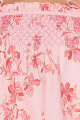 Cosima Baby Doll Top - Rose Pink Floral