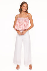 Cosima Baby Doll Top - Rose Pink Floral