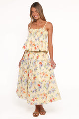 Cosima Baby Doll Top - Yellow Floral