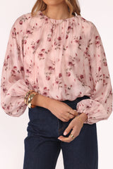 Dallas Long Sleeve Top - Pink Rose