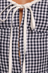 Danella Top - Navy Gingham