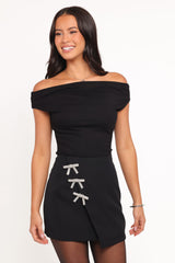 Darina Off Shoulder Top - Black