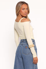 Darma Long Sleeve Top - Pale Yellow
