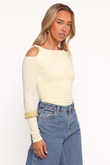 Darma Long Sleeve Top - Pale Yellow