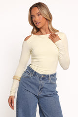 Darma Long Sleeve Top - Pale Yellow