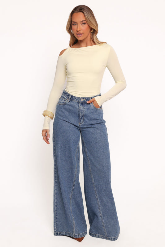 Darma Long Sleeve Top - Pale Yellow