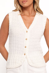 Davis Knit Vest - White