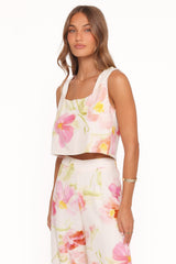 Devlin Top - Pink Garden Floral