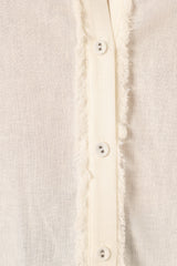 Dylan Long Sleeve Button Up Top - White