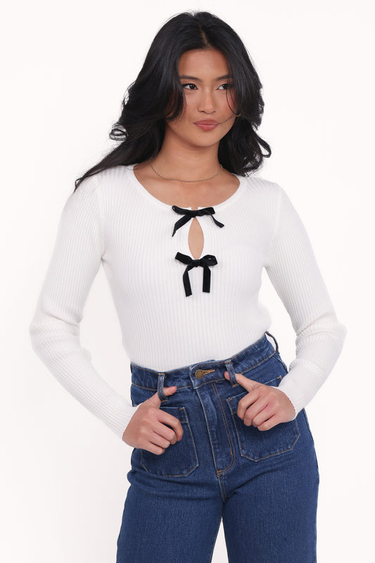 Elba Knit Top - White