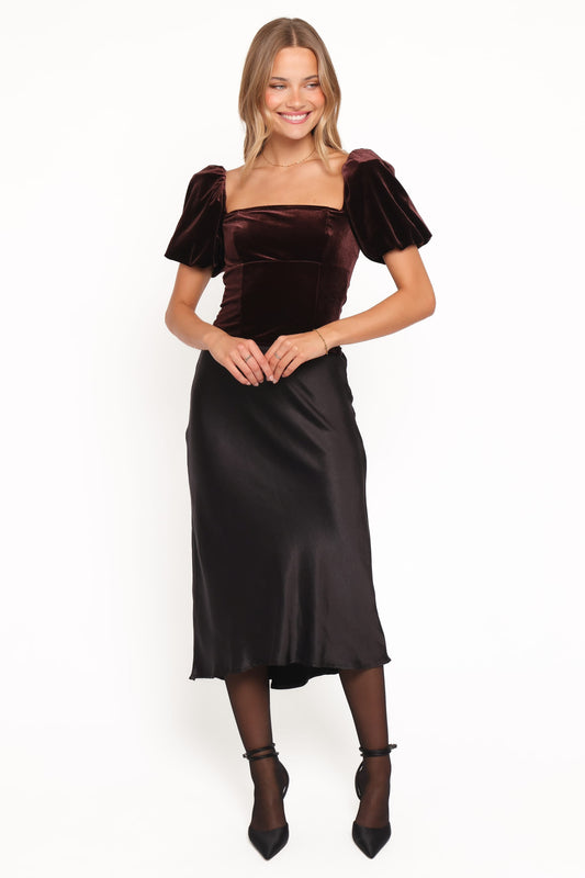 Elyria Puff Sleeve Top - Chocolate