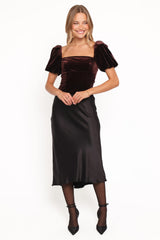 Elyria Puff Sleeve Top - Chocolate