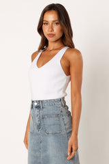 Emily Rib Top - White