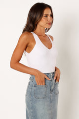 Emily Rib Top - White