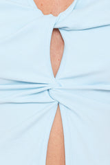 Emmeline Twist Front Top - Pale Blue