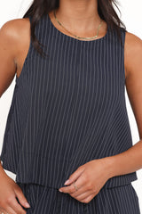 Enda Top - Navy White Stripe