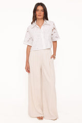 Fidelma Cropped Shirt - White