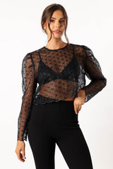 Gwen Embellished Top - Black