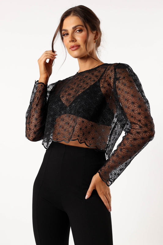 Gwen Embellished Top - Black