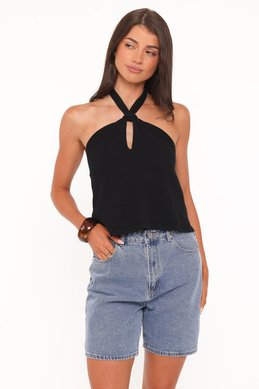Haley Halter Top - Black
