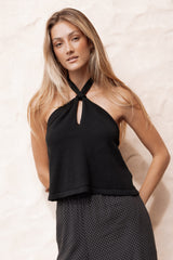 Haley Halter Top - Black