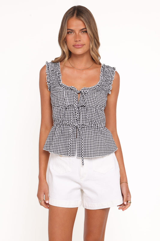 Harper Top - Black Gingham