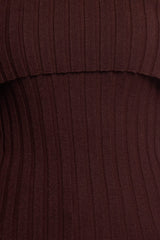 Inora Off Shoulder Knit Top - Chocolate