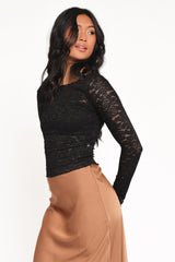 Iveta Lace Top - Black