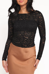 Iveta Lace Top - Black