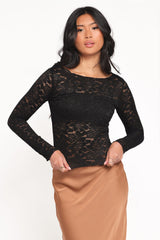 Iveta Lace Top - Black