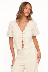 Jensen Scallop Hem Top - Butter Yellow