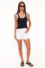Johnson Scalloped Trim Tank - Black White